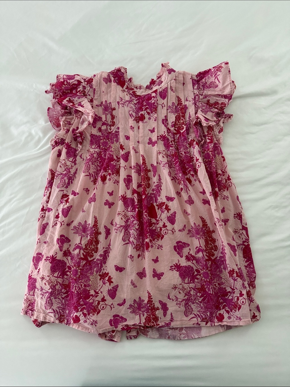 Victoria Dunn Pink and Magenta Butterfly Print Blouse
